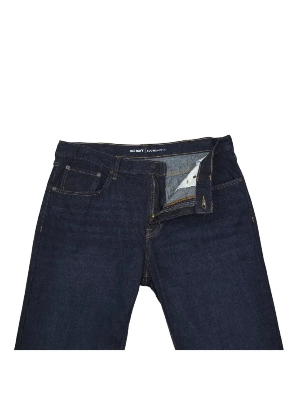 Old Navy Mens Loose Fit Dark Wash Denim Jeans 38x34 Cotton Classic Comfort